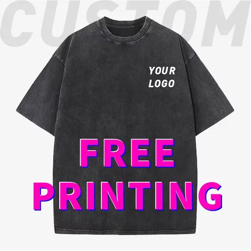 Customized T-Shirts Free Printing Logo Images Old Design Clothes 100% Cotton Cultural Shirts Men's and Women's Work Clothes