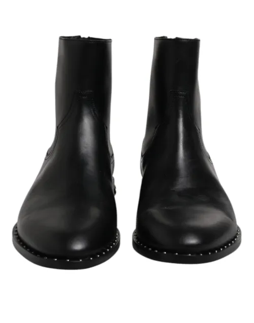 Dolce & Gabbana Studded Calf Leather Boot — Black