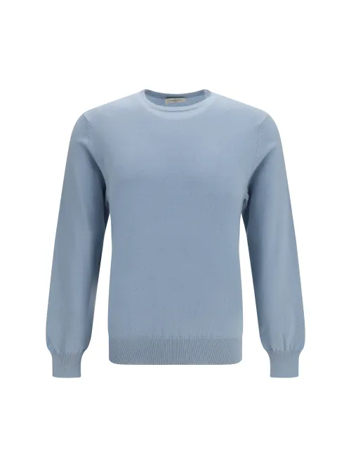 Piacenza Cashmere Crewneck Sweater — Blue
