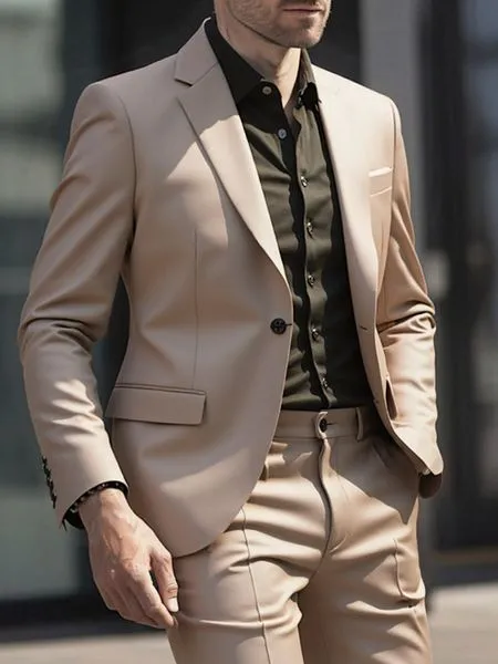 Chic Men's Tailored Suit Ensemble: A Sleek Blend of Fashion and Functionality