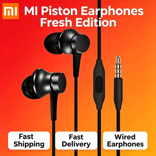 Original Xiaomi in-ear Sport Headphone with Mic Headset for Phone Xiaomi Samsung Huawei-Piston 3 Earphone Bass Wired 3.5MM