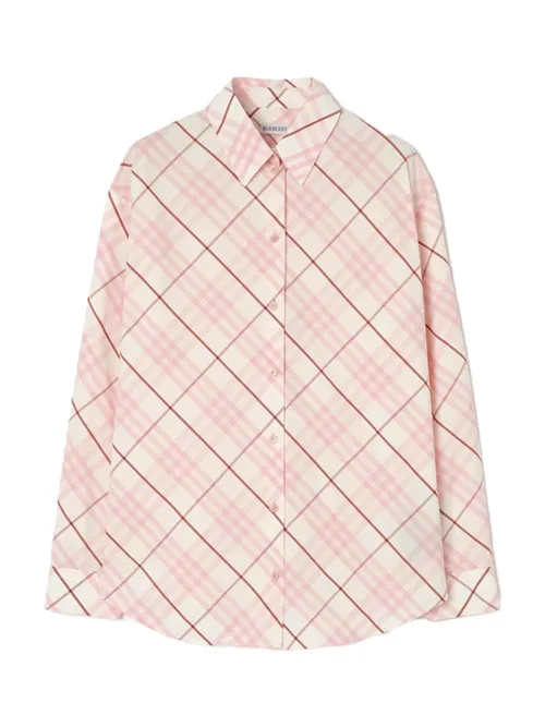 Burberry Check Cotton Shirt — Pink