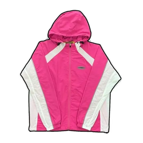 Mens Jackets print zipper hoodie Windproof sports Jacket street trend Contrast Panel Hoodie Coat