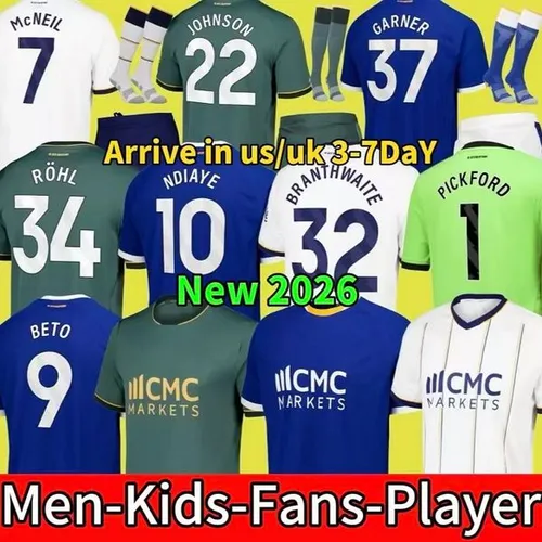 26 27 NDIAYE EFC EVERTONES soccer jerseys BETO Barry Alcaraz 2026 2027 McNEIL Garner GREALISH Dewsbury-Hall PICKFORD IROEGBUNAM football shirts Men Kids kit