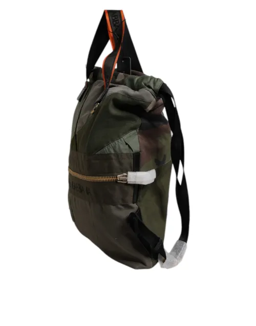 Dolce & Gabbana Camouflage Patchwork Rucksack Backpack — Green