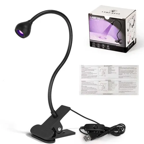 5W UV Gel Nail Curing Lamp LED UV Light with Clip and Flexible Tube Nail Dryer for Gel Polish M251208