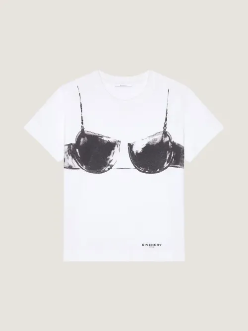 Givenchy Bra-Print Graphic T-Shirt — White