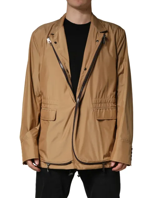 Dolce & Gabbana Nylon Layered Jacket — Brown