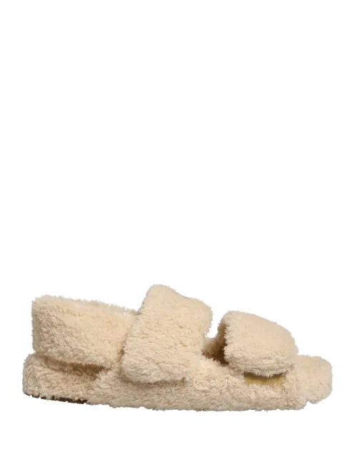 Dolce & Gabbana Faux Fur Slide — Beige