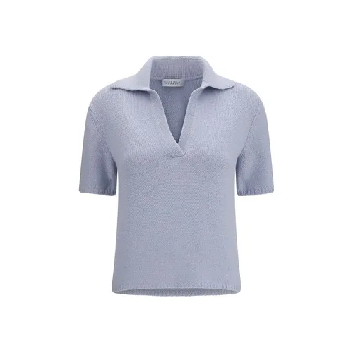 Gabriela Hearst Sohan Polo Shirt — Blue