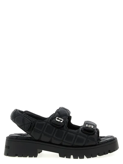 Marc Jacobs Quilted Lamb Leather Sandals — Black