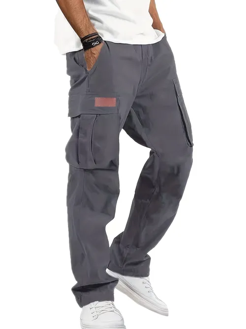 American style high street multi pocket workwear pants for men's new trendy loose straight leg versatile casual long pants