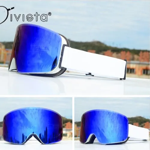 Big Ski Snowboard Goggles Women Men Skiing Eyewear Mask UV 400 Snow Protection Over Glasses Adult Double Anti-Fog Cylindrical Sports Sunglasses S166 IVISTA