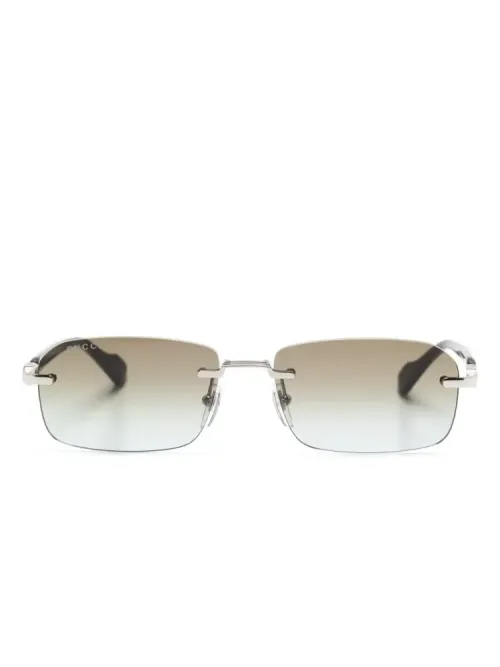 Gucci Eyewear GG1221S008 Rimless Metal Sunglasses — Silver