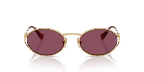 Miu Miu Eyewear MU52YS Oval Frame Sunglasses — Gold