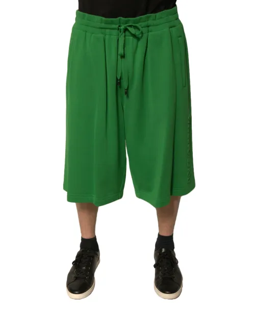 Dolce & Gabbana Cotton-Blend Bermuda Shorts — Green
