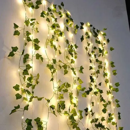 Flower Green Leaf String Lights Artificial Vine Fairy Lights Battery Powered Christmas Tree Garland Light for Wedding Home Decor XJ250612