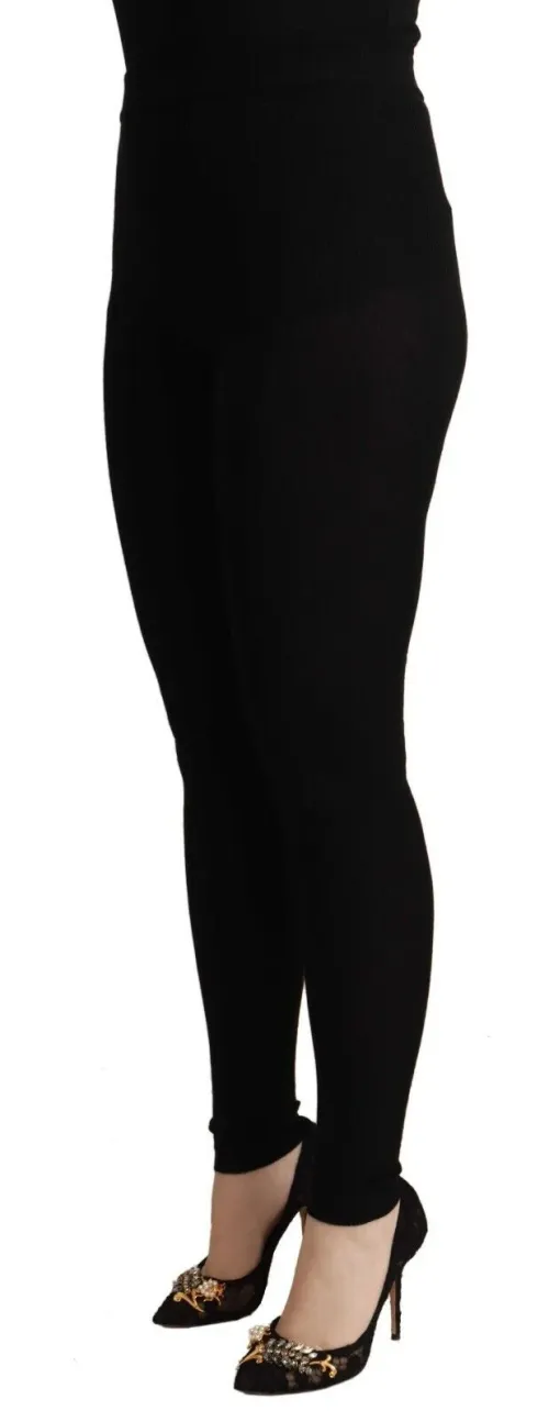 Dolce & Gabbana Cashmere Stretch Waist Leggings — Black