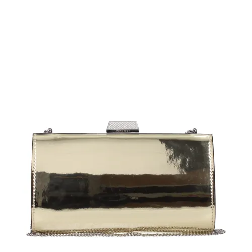 Jimmy Choo Metallic Leather Clutch — Gold