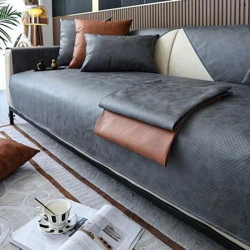 Modern Waterproof Sofa Cover Technology Leather Cloth Solid Sofa Towel Couch Cover Anti-slip Cushion Multi-Size Sofa Protector M251204