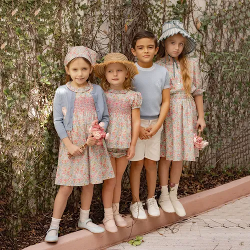 AP Chelsea Bloom Collection SS26 Floral Smocking Dress Baby Girls Overalls Set Brothers Sisters Family Matching Embroidery Knit