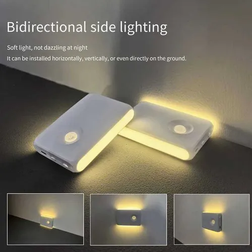 Motion Sensor Wall Lamp Magnetic Night Light Type-C Charging Warm/RGB Light Wireless Cabinet Lights for Indoor Closet Stair M251118