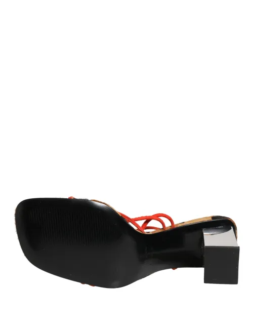 Dolce & Gabbana Leather Block Heel Sandal — Multicolor