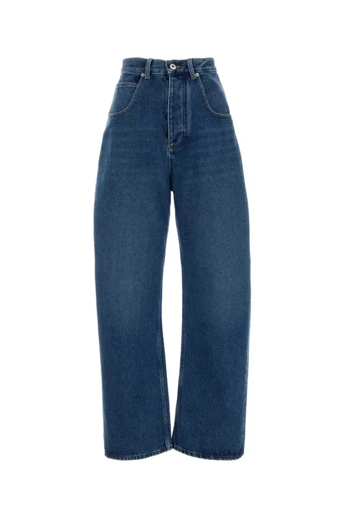 Bottega Veneta Wide-Leg Cotton Jeans — Blue
