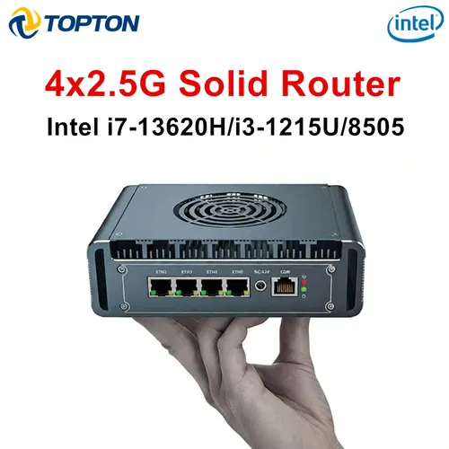 Topton 4x2.5G Solid Soft Router Firewall Mini PC Intel Core I7 I5 I3 8505 J6412 N5105 7305 PfSense OPNsense Proxmox NAS Computer