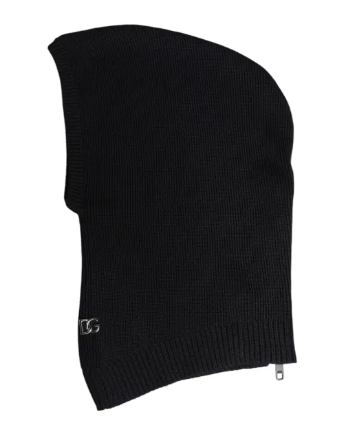 Dolce & Gabbana HAT9729 Virgin Wool Cashmere Knit Balaclava — Black