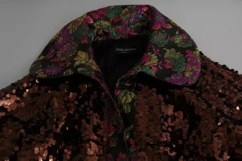 Dolce & Gabbana Sequined Jacquard Coat — Multicolor