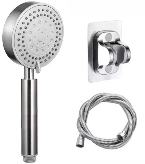 New 304 Stainless Steel Shower Head 5 Step Adjustment Large Flow Spray Nozzle Rainfall Shower Faucet Set Bathroom AccessoriesM251120