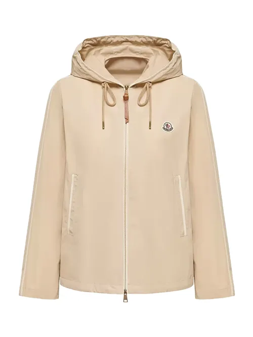 Moncler Sarracenia Hooded Jacket — Beige