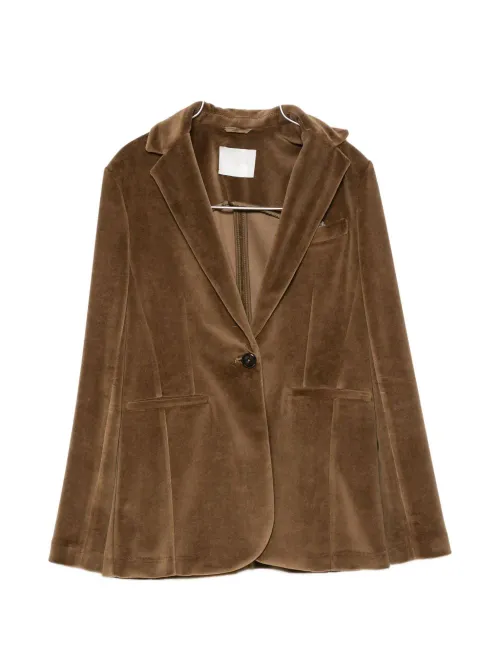 Circolo 1901 Velvet-Effect Blazer — Brown