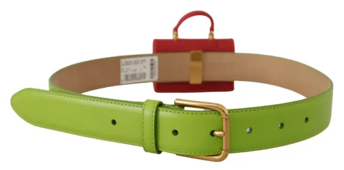 Dolce & Gabbana Leather with Micro Bag Attachment Belt — Green