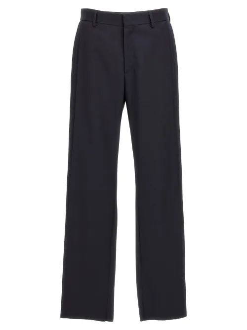 Fendi Wool Crêpe Blend Trousers — Blue