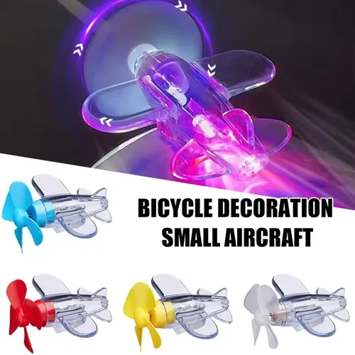 Motorcycle & Car Electric LED Colorful Lights Motorcycles Handbar Decoration Waterproof Rotatable Airplane Wind-Powered Airplane