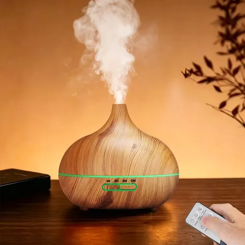 Air Aroma Humidifier Woodgrain Ultrasonic USB Humidifier Essential Oil Diffuser Home Fragrance Air Purifier with Night Light
