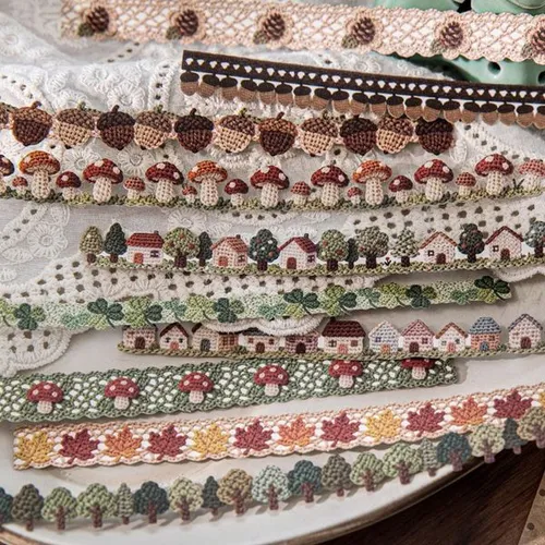 20Pcs/set long hard card sticker handmade crochet, retro creative material handbook border base decorative collage