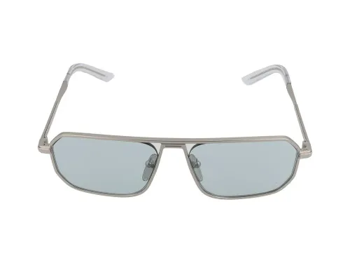 Prada 0PR Rectangular Metal Sunglasses — Silver