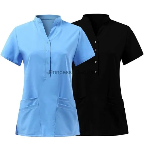 Others Apparel Solid Women Nurse Uniforms Scrub Tops Button Nursing Working Medical Uniform Blouse Nurse Accessories Scrubs Uniforms Nursing L251127