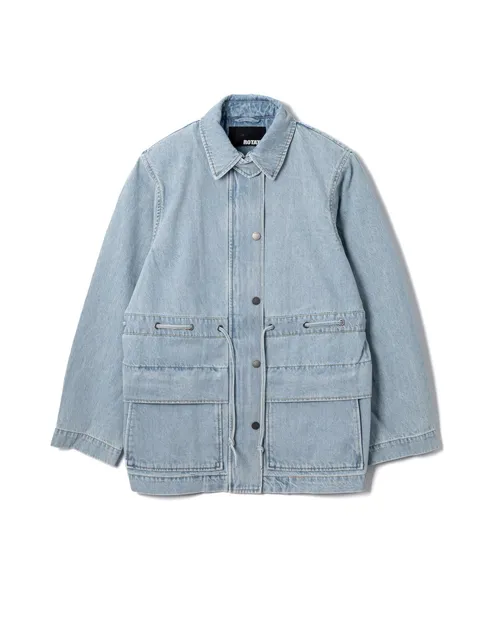 Rotate Laced Organic Cotton Denim Jacket — Blue