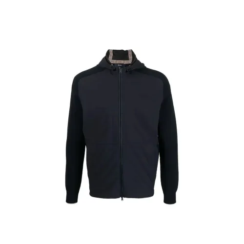 Herno Cotton Hooded Jacket — Navy
