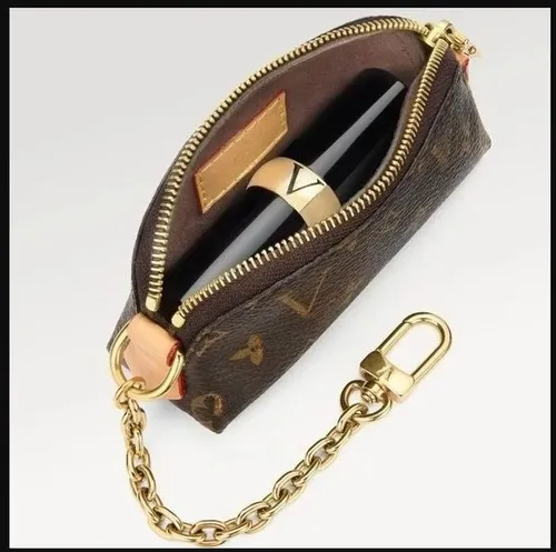 Top Quality Keychain Wallet Key Chain Hang Bag Charm Keyring Keychains Hang Leather Designers Women Men Coin Purse Alloy Pendant Key Ring with Box