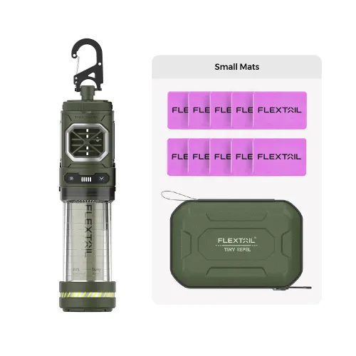 TINY REPELLER - 3 IN 1 Outdoor Insect Repellent with Power Bank Function - with 10 mats / Green (Shipments to the US only)