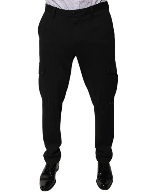 Dolce & Gabbana Viscose-Blend Cargo Pants — Black