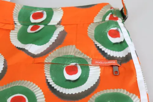Dolce & Gabbana Cupcake-Print Swim Shorts — Orange