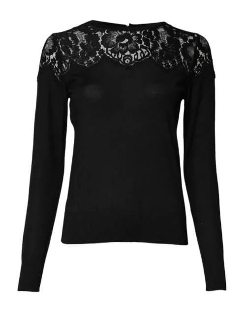 Dolce & Gabbana Floral Lace Blouse — Black