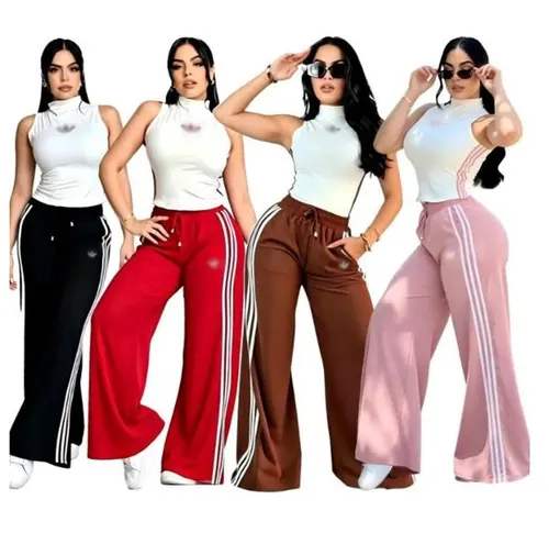 Luxury women's Tracksuit designer high neck embroidered sleeveless vest wide leg pants two-piece jogging suit