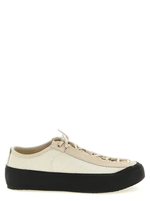 Stone Island Calfskin Low-Top Sneaker — Beige